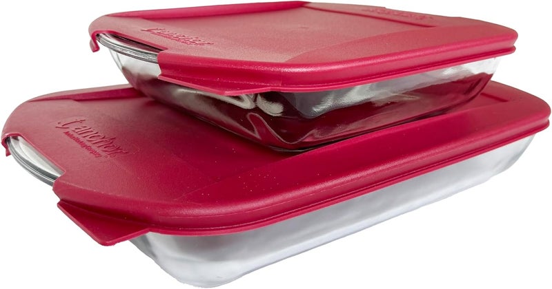 Anchor Hocking 4-Piece Essential 2 L + 3 L Bakeware Set with Lids made of Tempered Glass, Oven Safe, Heat Proof, BPA Free - Image 2